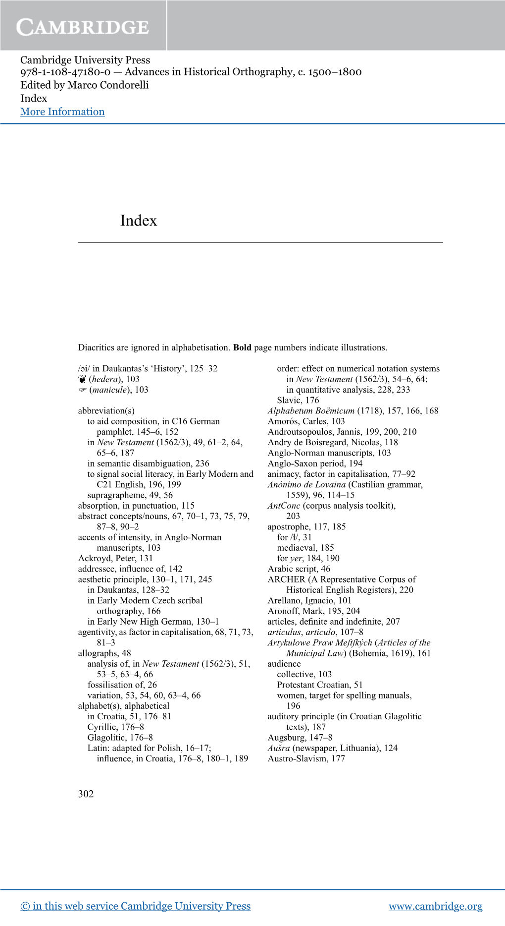 Cambridge University Press 978-1-108-47180-0 — Advances in Historical Orthography, C