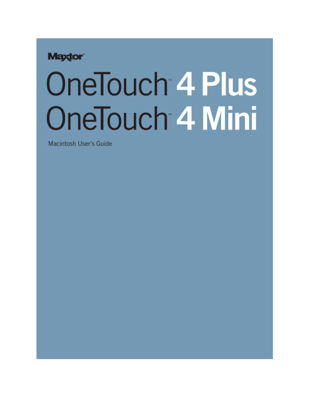 Onetouch 4 Mini Mac User Guide