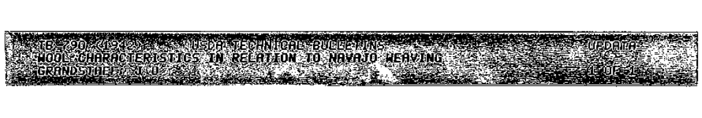 Wool Characteristics in Relation to Navajo Weaving1