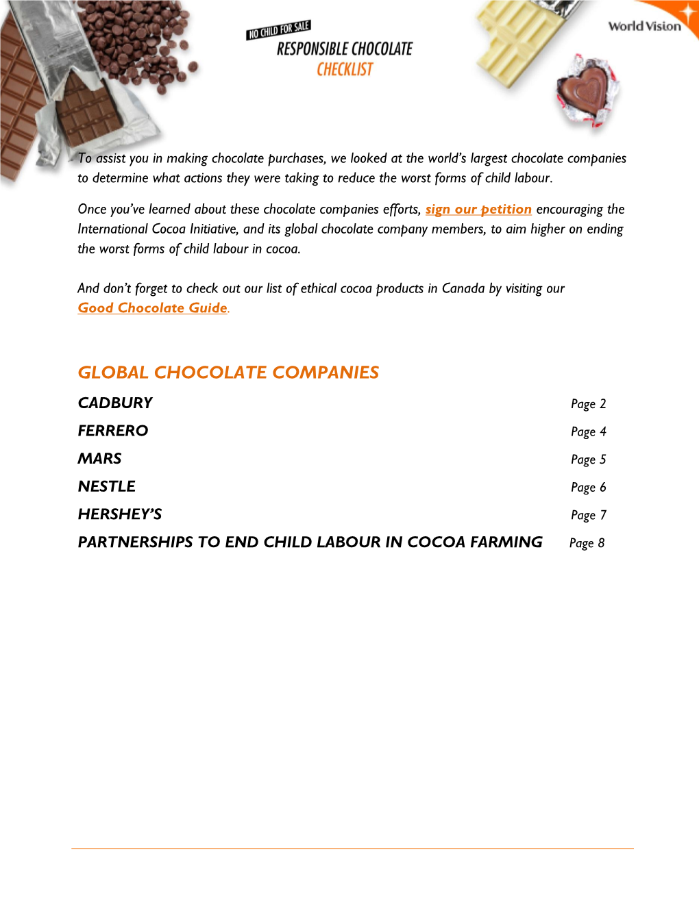 Global Chocolate Companies
