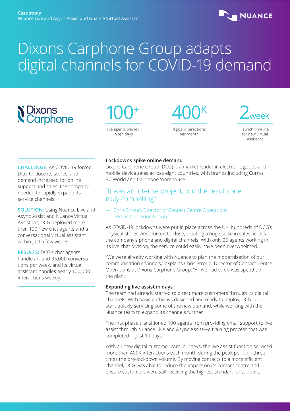 Dixons Carphone Group Adapts Digital Channels for COVID-19 Demand