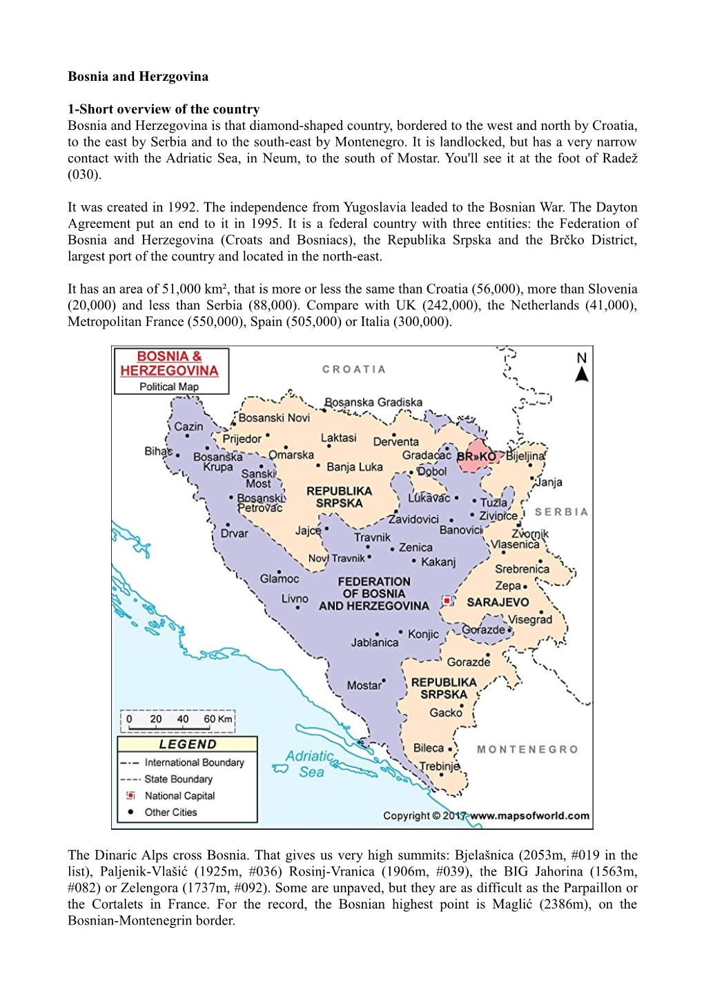 Bosnia and Herzgovina 1-Short Overview of the Country Bosnia And