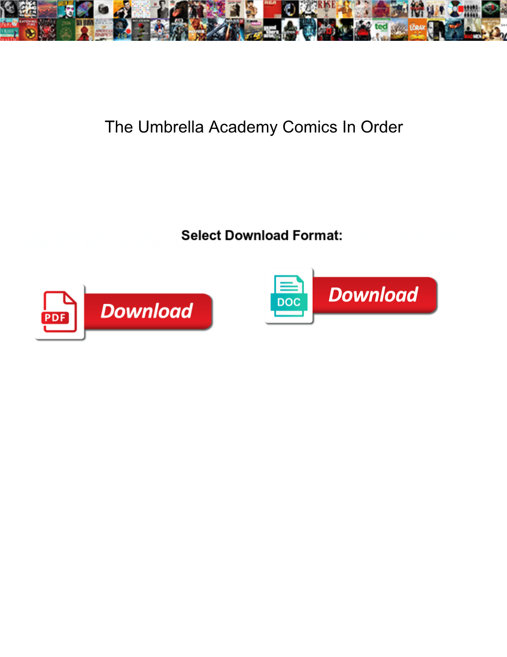 The Umbrella Academy Comics in Order