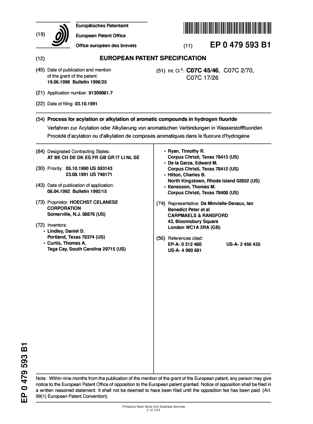 Process for Acylation Or Alkylation of Aromatic