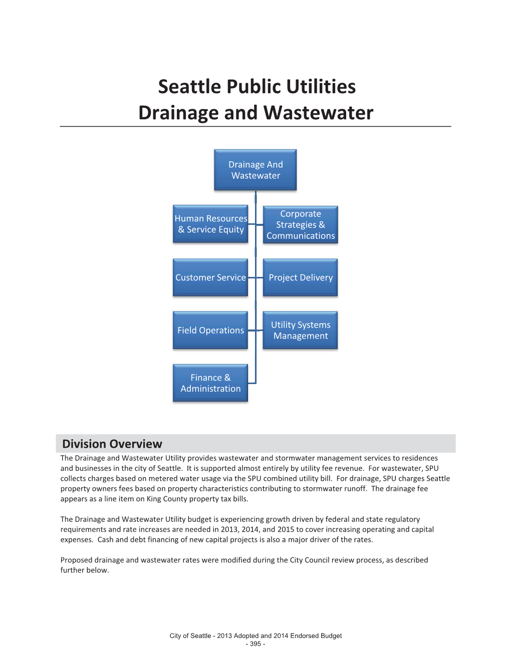 Seattle Public Utilities, Drainage & Wastewater, P.395