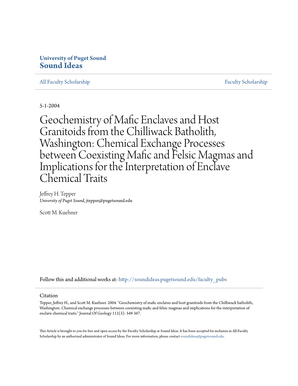 Geochemistry of Mafic Enclaves and Host Granitoids From