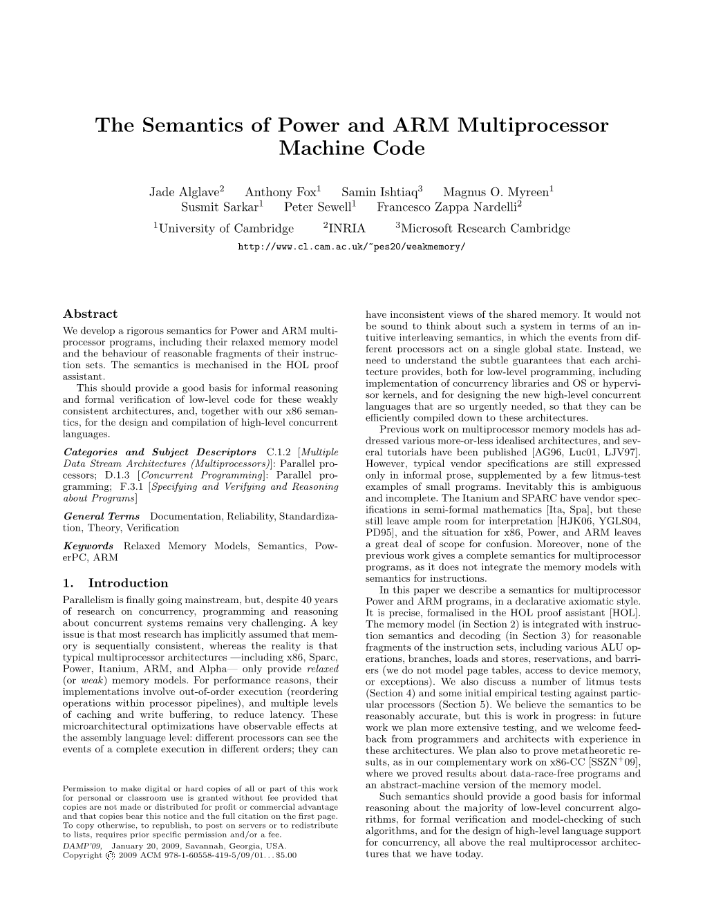 The Semantics of Power and ARM Multiprocessor Machine Code