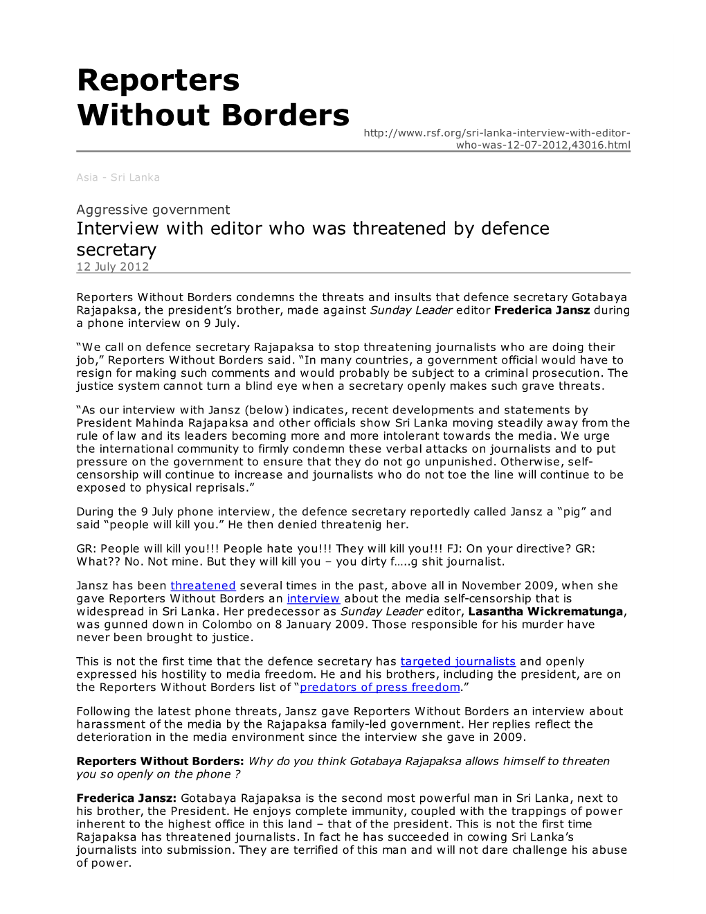 Reporters Without Borders Who-Was-12-07-2012,43016.Html