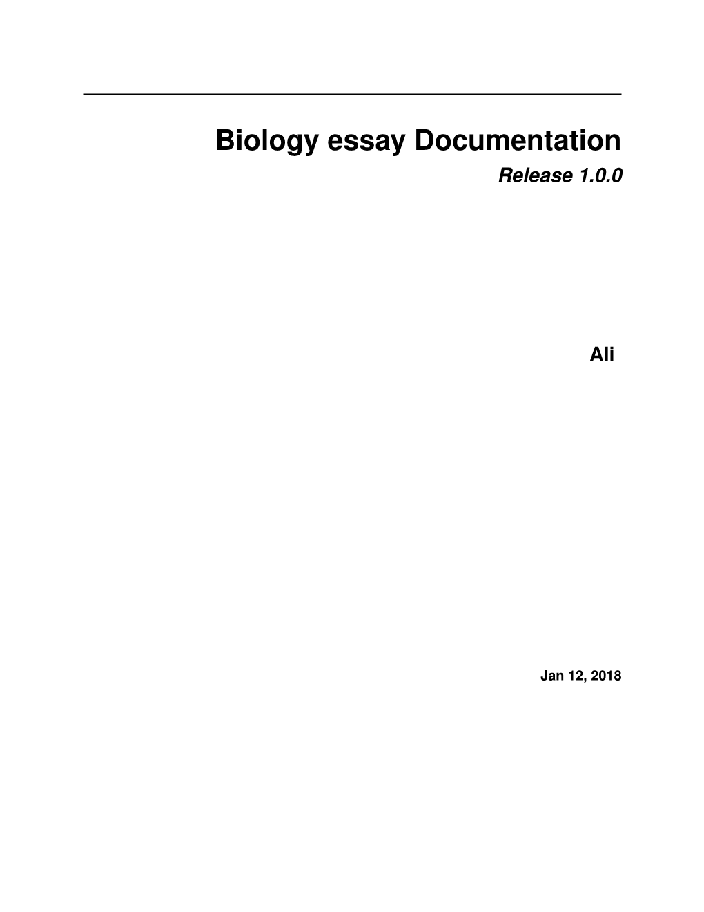 Biology Essay Documentation Release 1.0.0