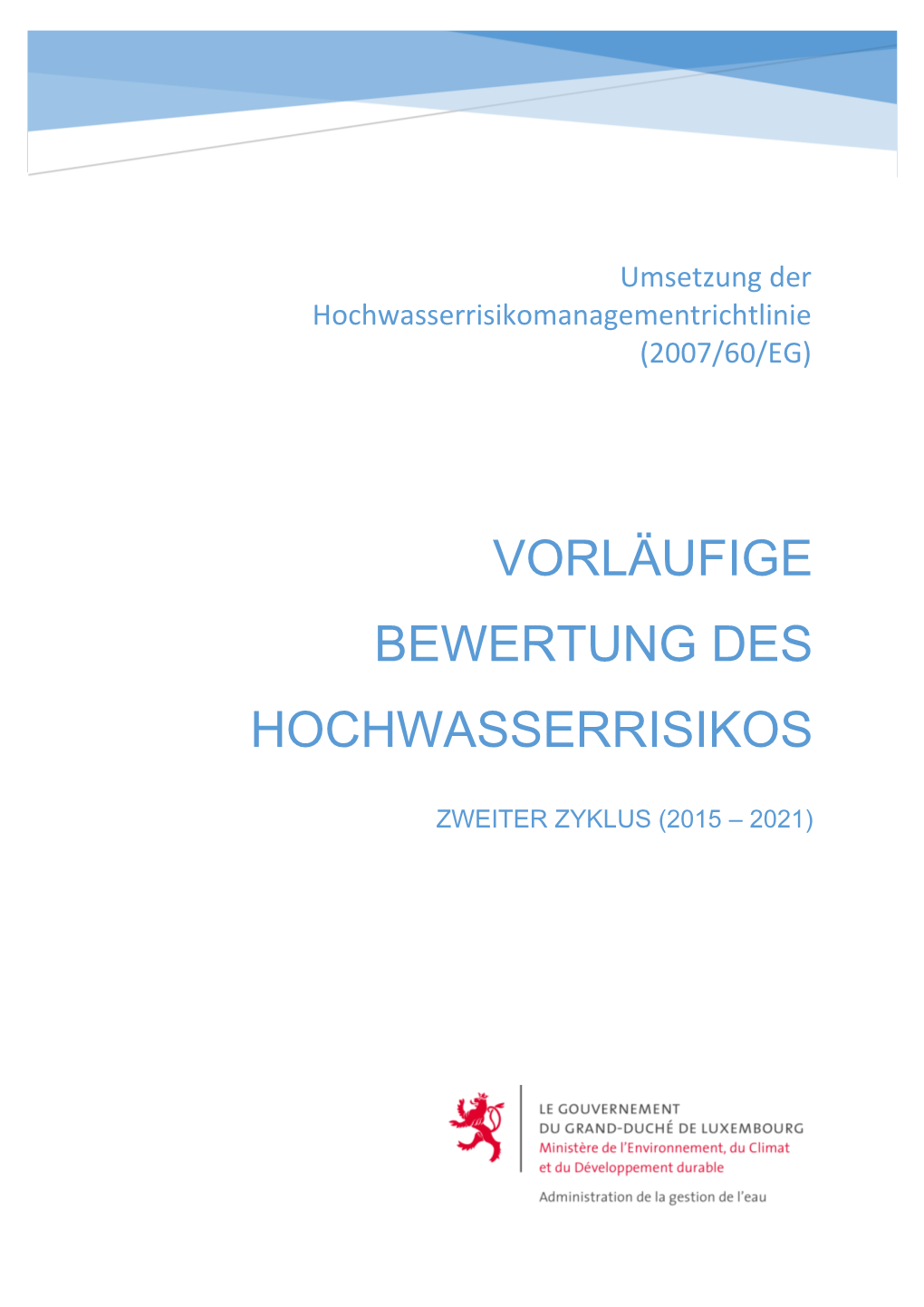 Vorläufige Bewertung Des Hochwasserrisikos