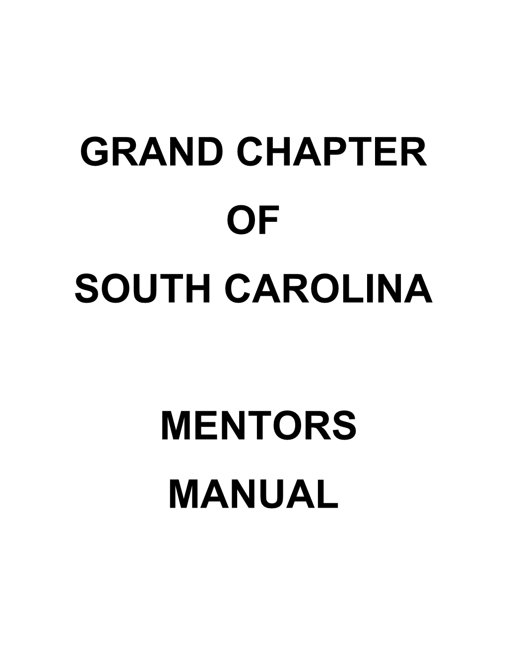 Grand Chapter Mentor Program