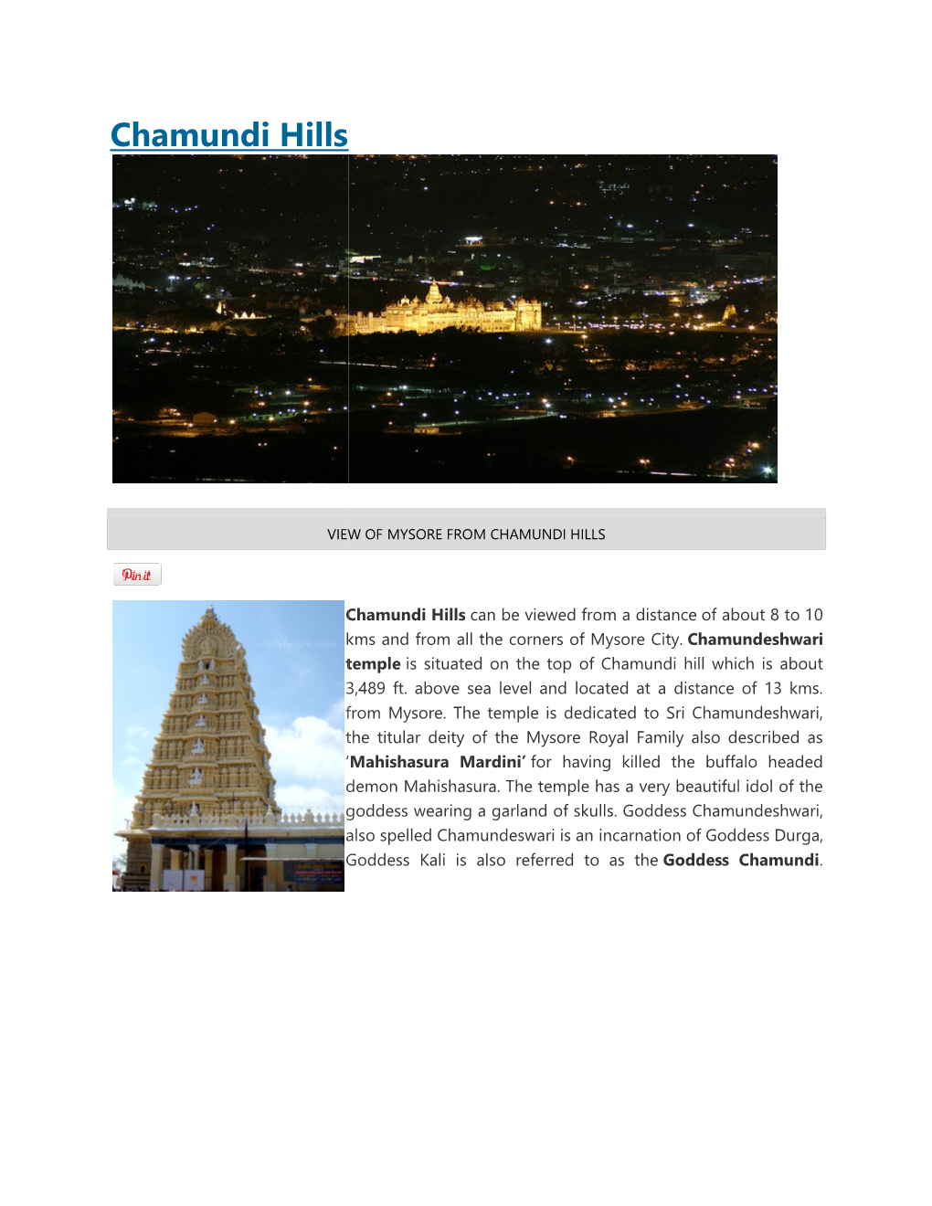 Chamundi Hills