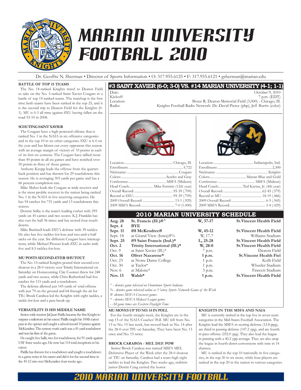 Game Notes at SXU.Indd