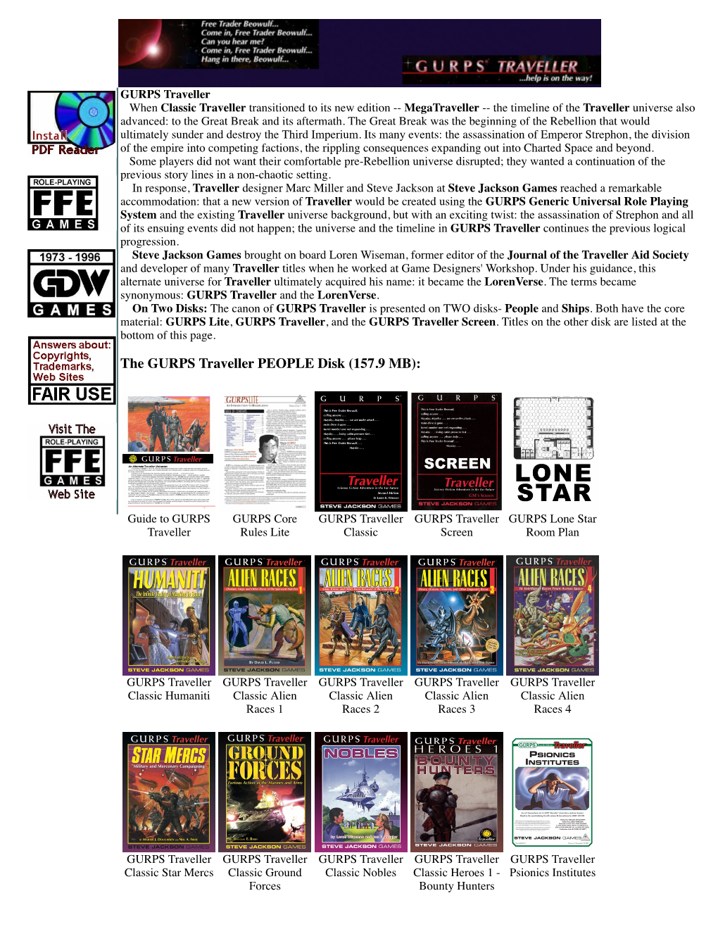 GURPS Traveller Disk 1 People