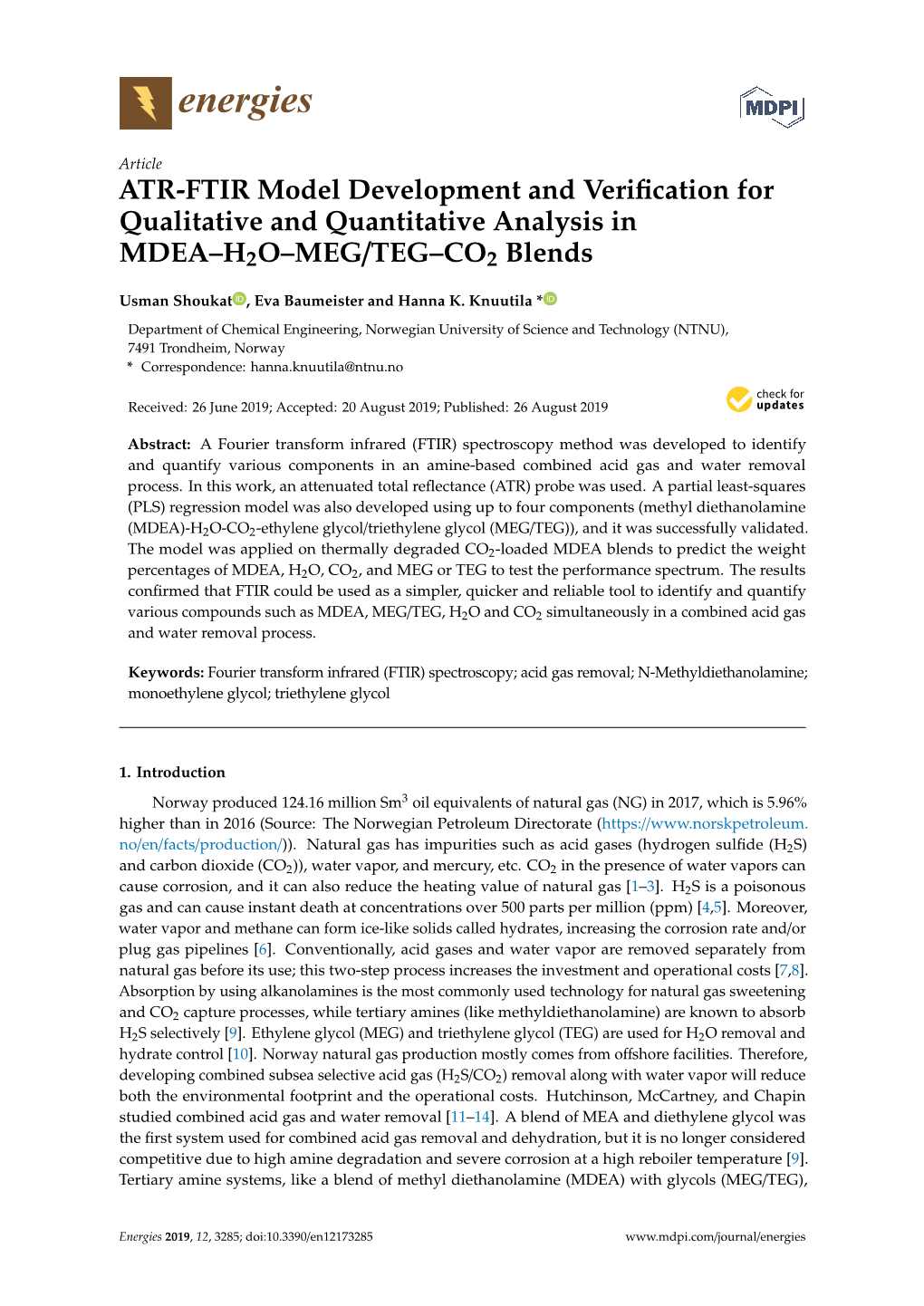 ATR-FTIR Model Development and Verification for Qualitative And