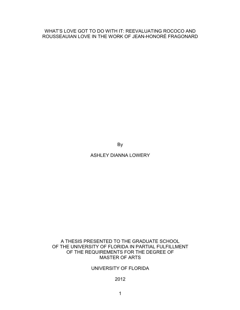 University of Florida Thesis Or Dissertation Formatting