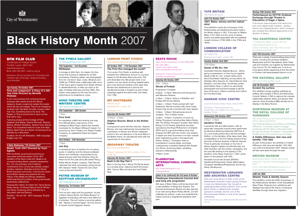 Black History Month 2007