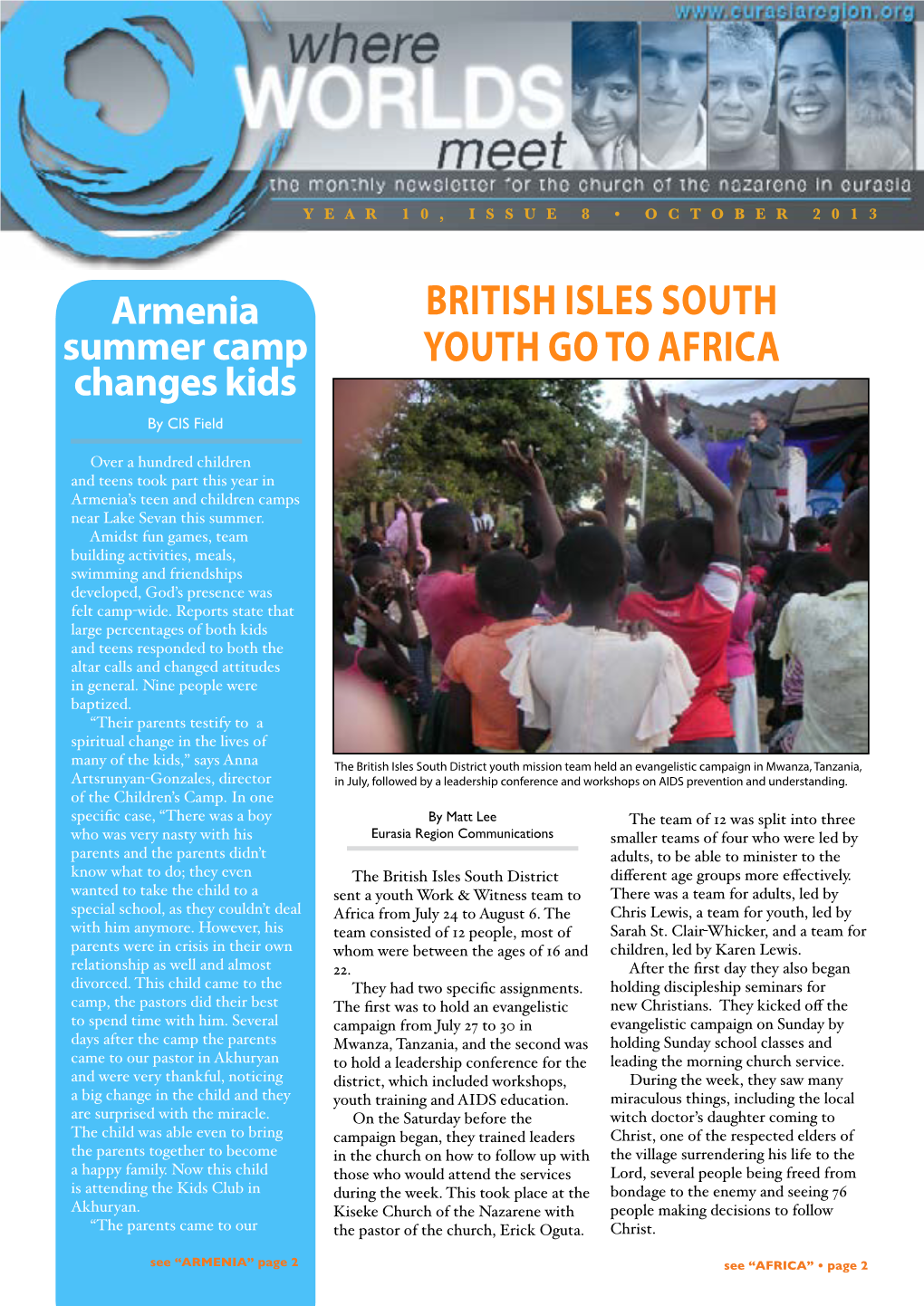 British Isles South Youth Go to Africa