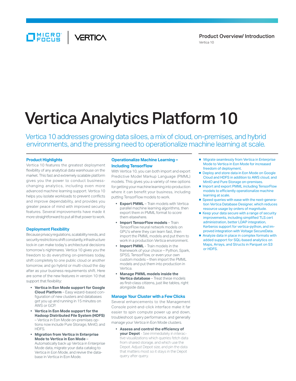 Vertica Analytics Platform 10