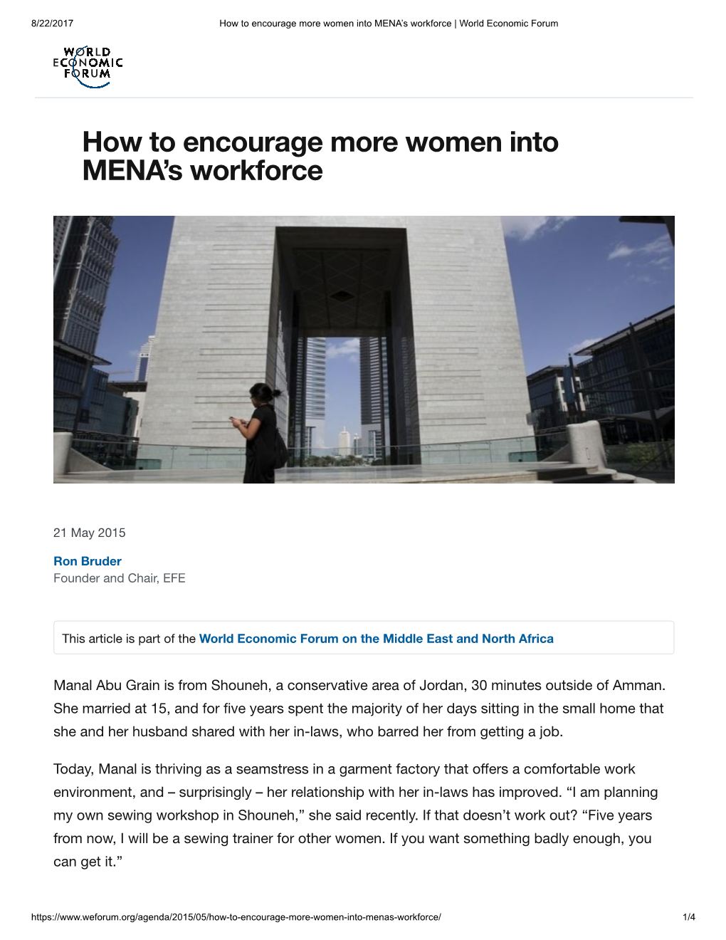 How to Encourage More Women Into MENA's Workforce