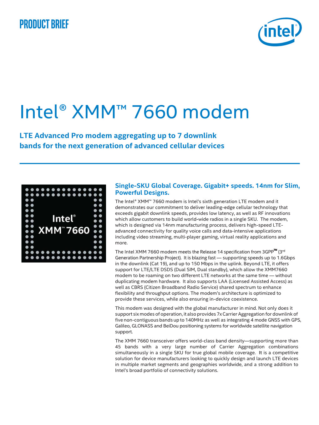 Intel® XMM™ 7660 Modem Product Brief