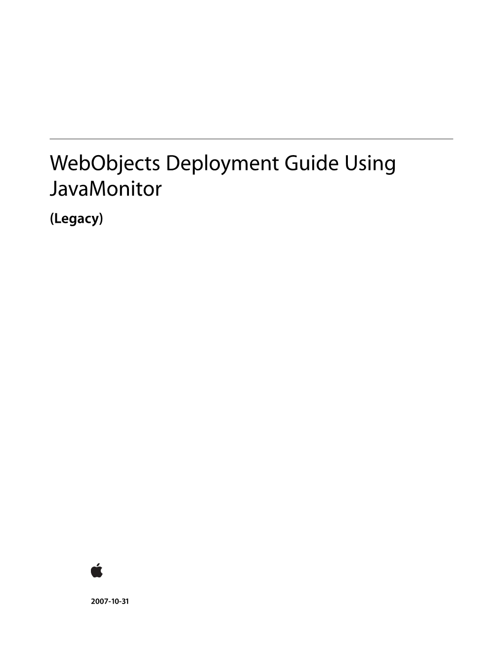Webobjects Deployment Guide Using Javamonitor (Legacy)