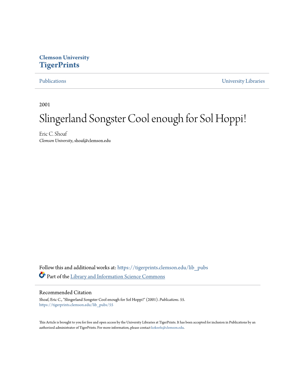 Slingerland Songster Cool Enough for Sol Hoppi! Eric C