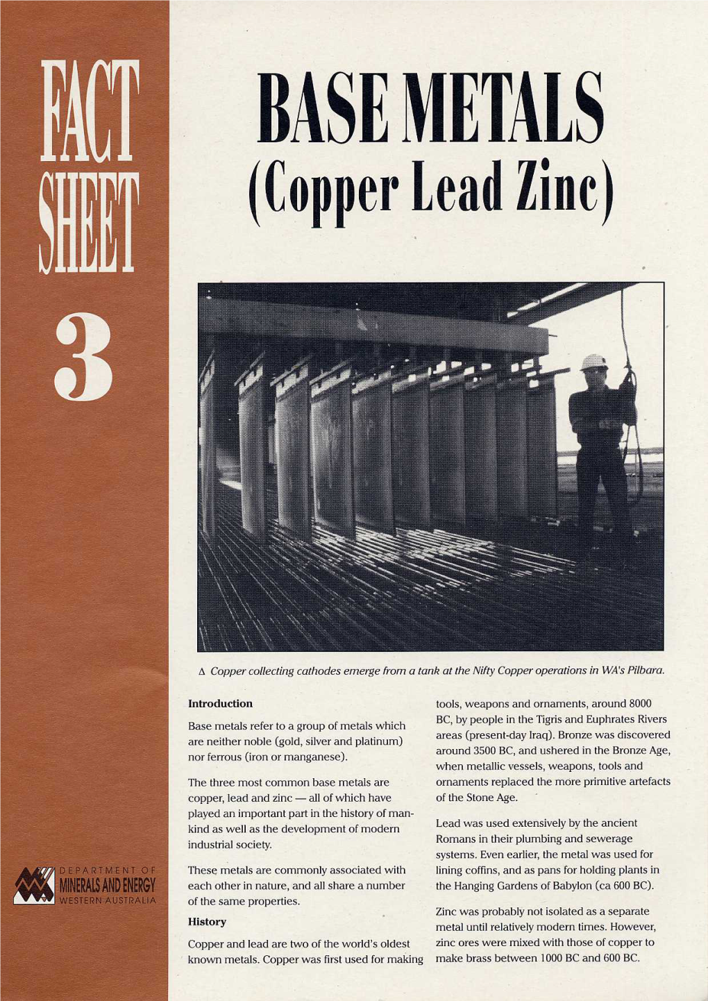Fact Sheet 3: Base Metals (Copper Lead Zinc)