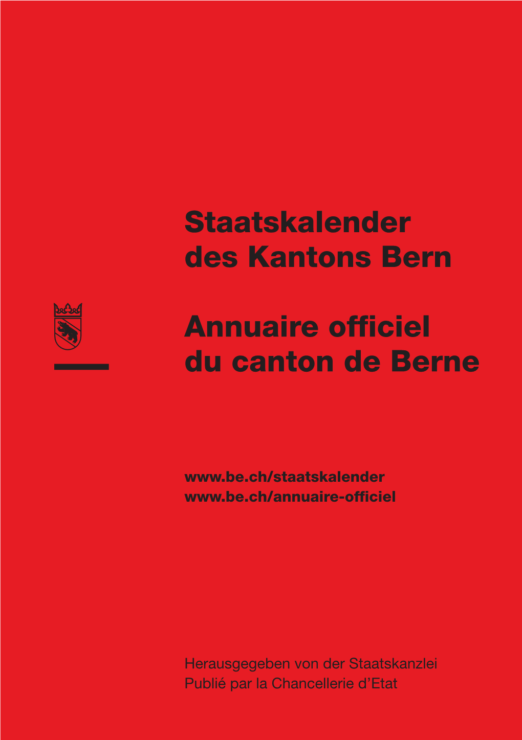 Staatskalender Des Kantons Bern Annuaire Officiel Du Canton De Berne
