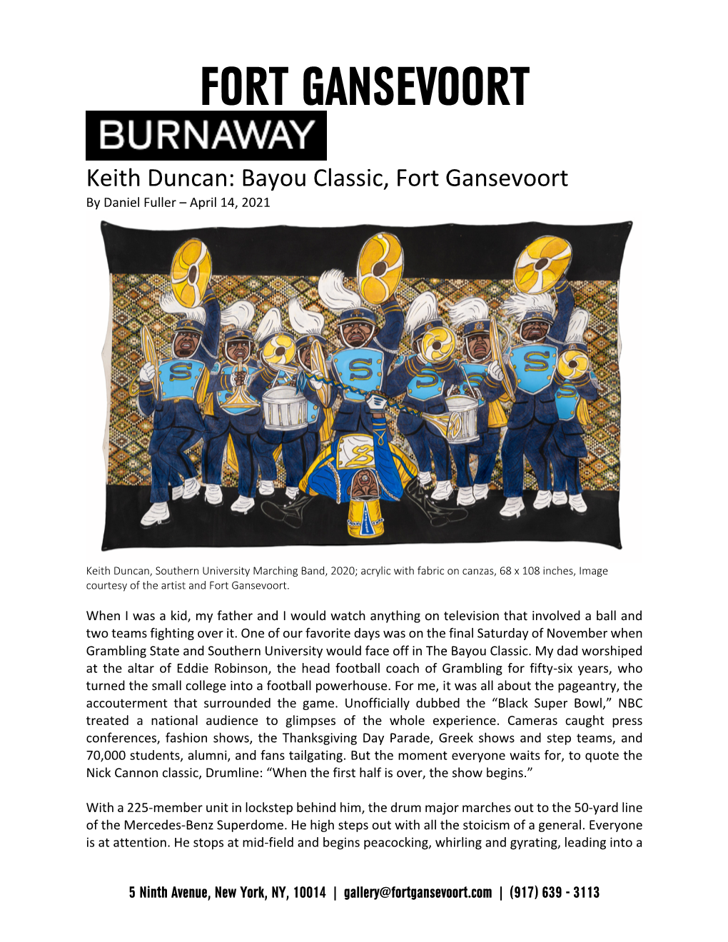 Burnaway Keith Duncan: Bayou Classic, Fort