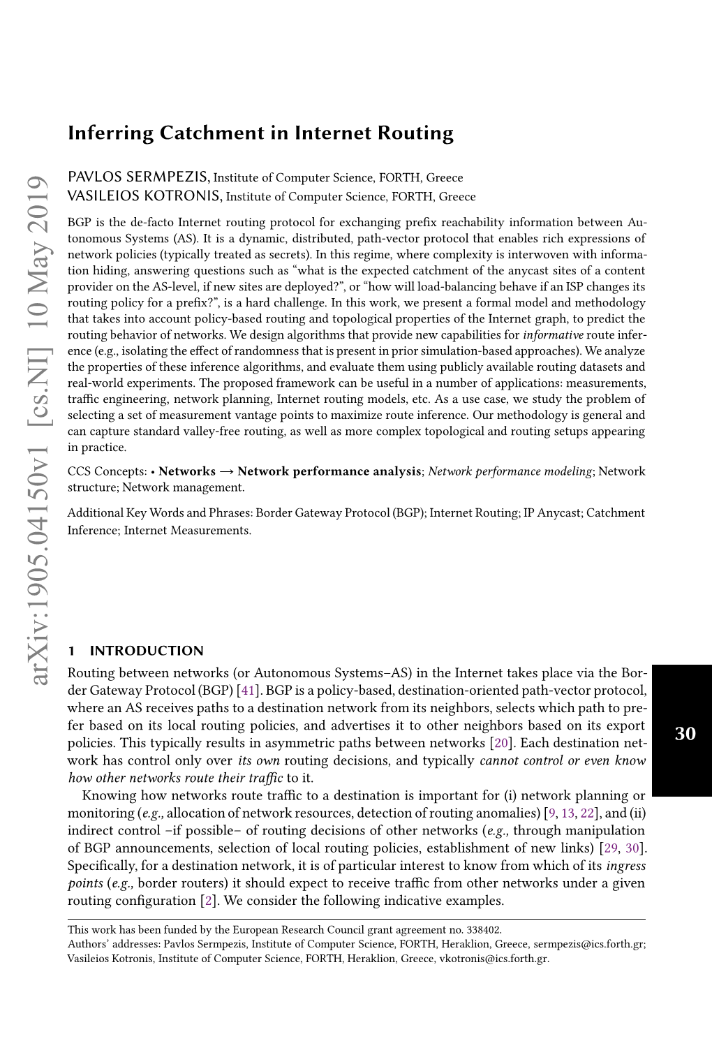 Inferring Catchment in Internet Routing