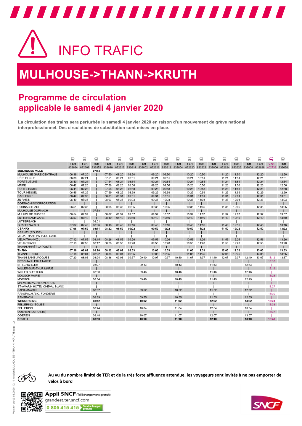 Info Trafic Mulhouse->Thann->Kruth