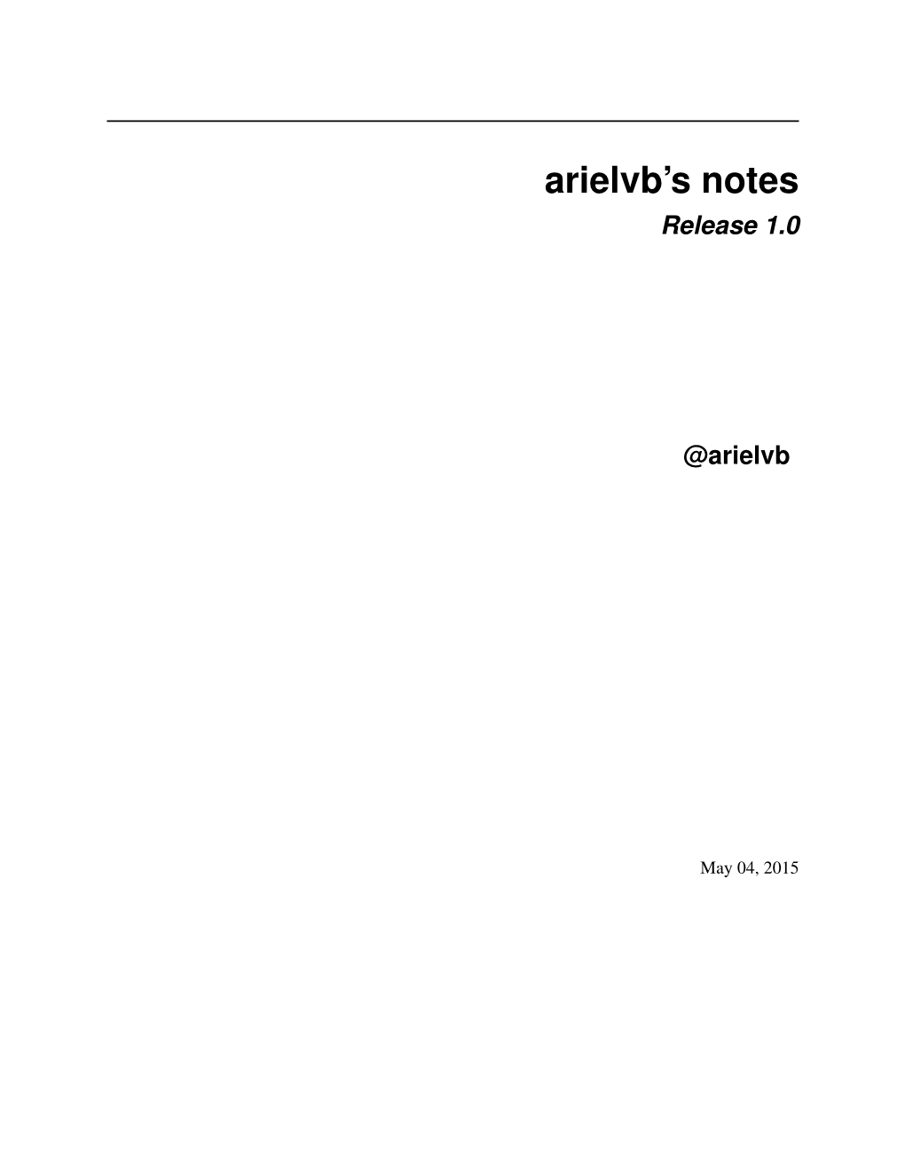 Arielvb's Notes