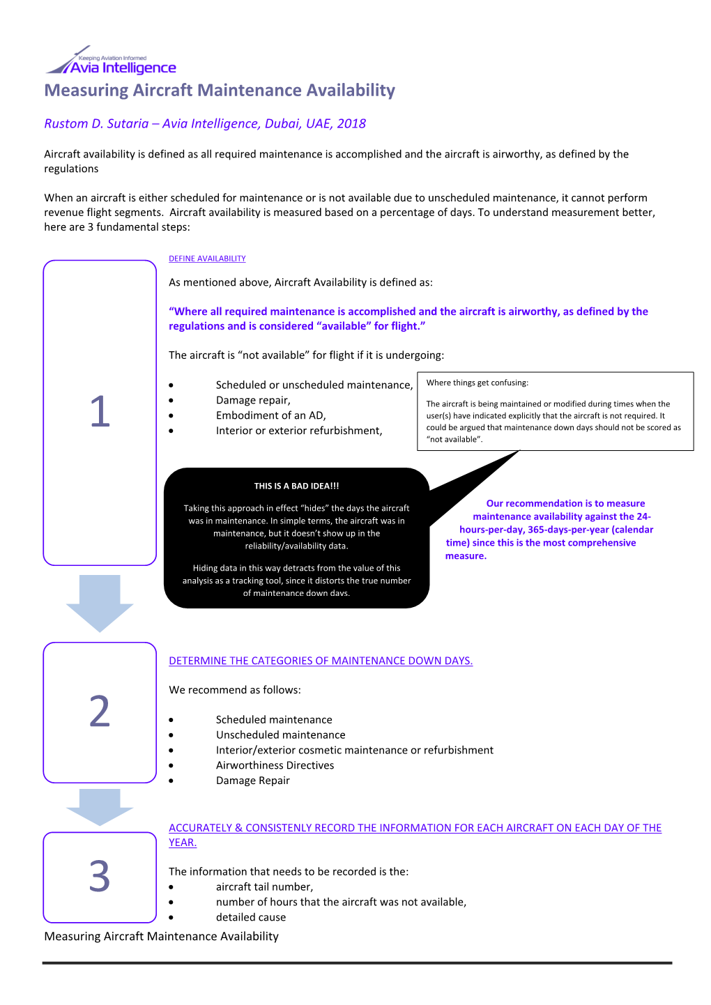 Measuring Aircraft Maintenance Availability