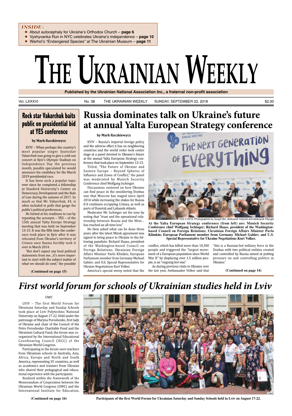 The Ukrainian Weekly, 2018