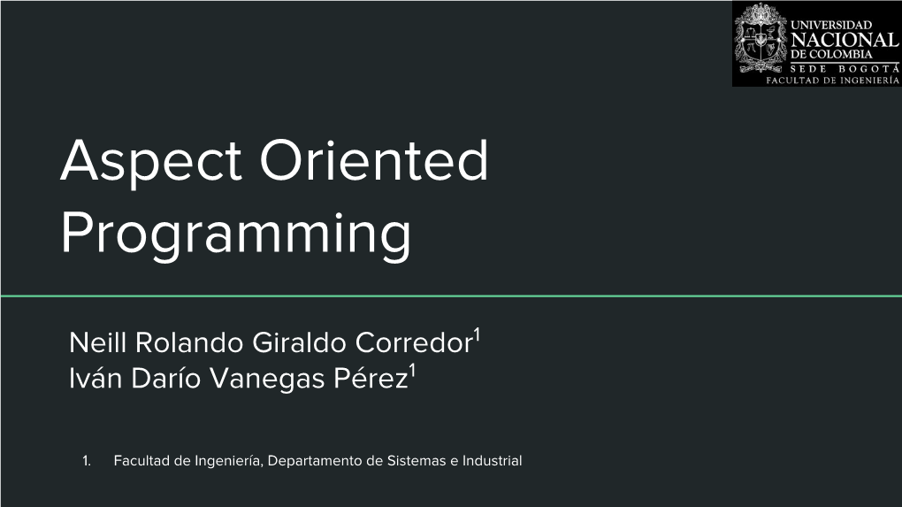 Aspect Oriented Programming