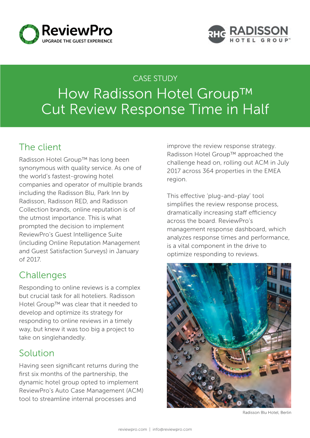 How Radisson Hotel Group™ Cut Review Response Time in Half