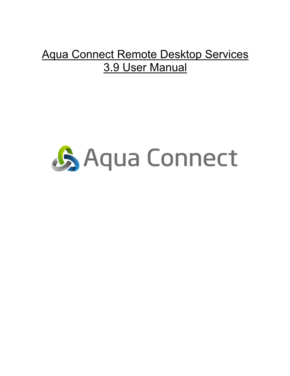 Aqua Connect 3.9 User Manual