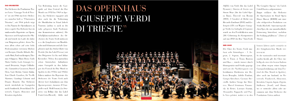 Das Opernhaus “Giuseppe Verdi Di Trieste”