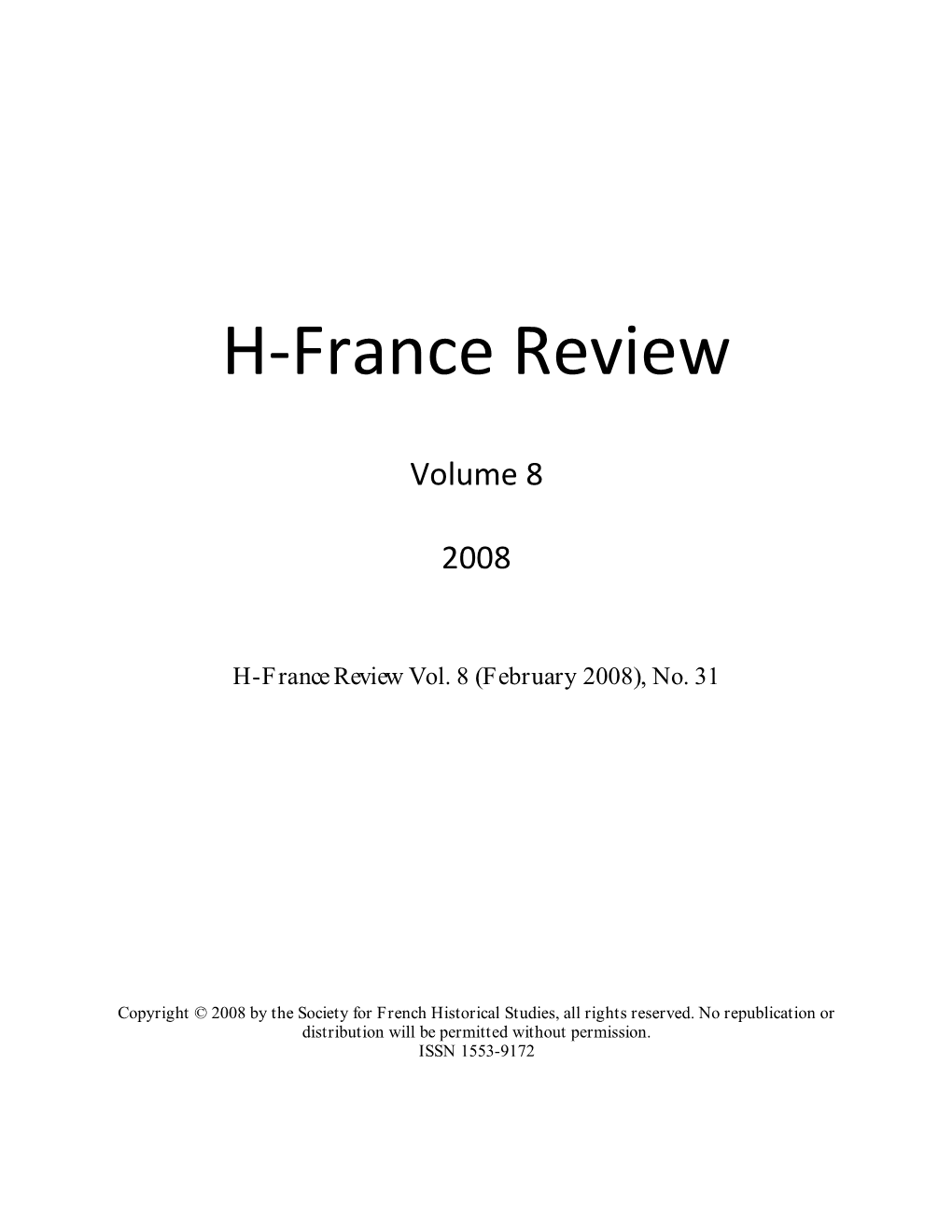 H-France Review