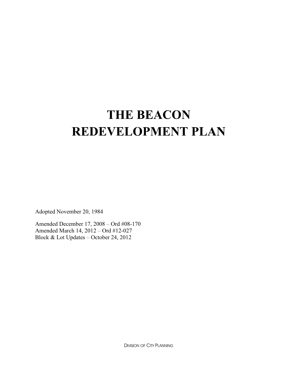 The Beacon Redevelopment Plan