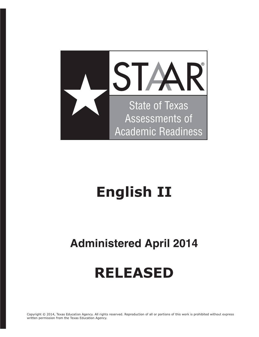 STAAR English II Released Test