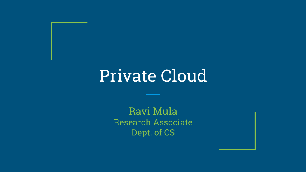 Private Cloud and Nutanix Cluster