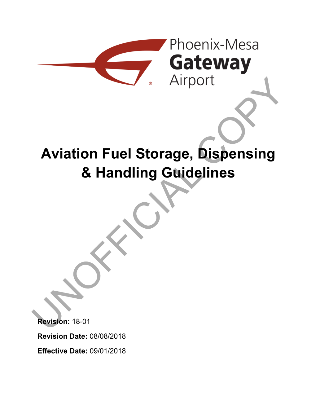 Aviation Fuel Storage, Dispensing & Handling Guidelines