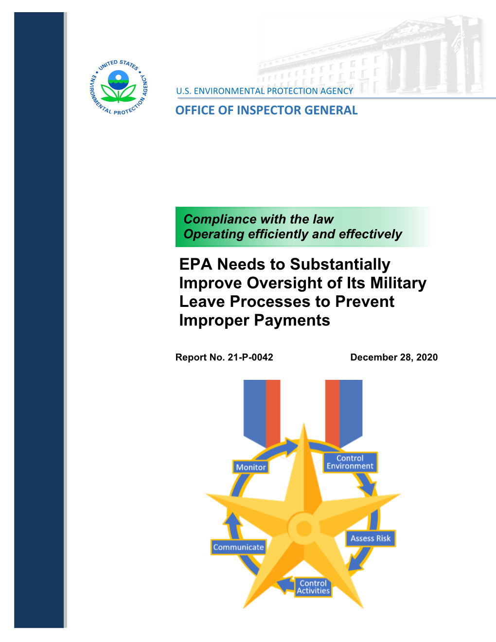 EPA Needs to Substantially Improve Oversight of Its Military Leave Processes to Prevent Improper Payments