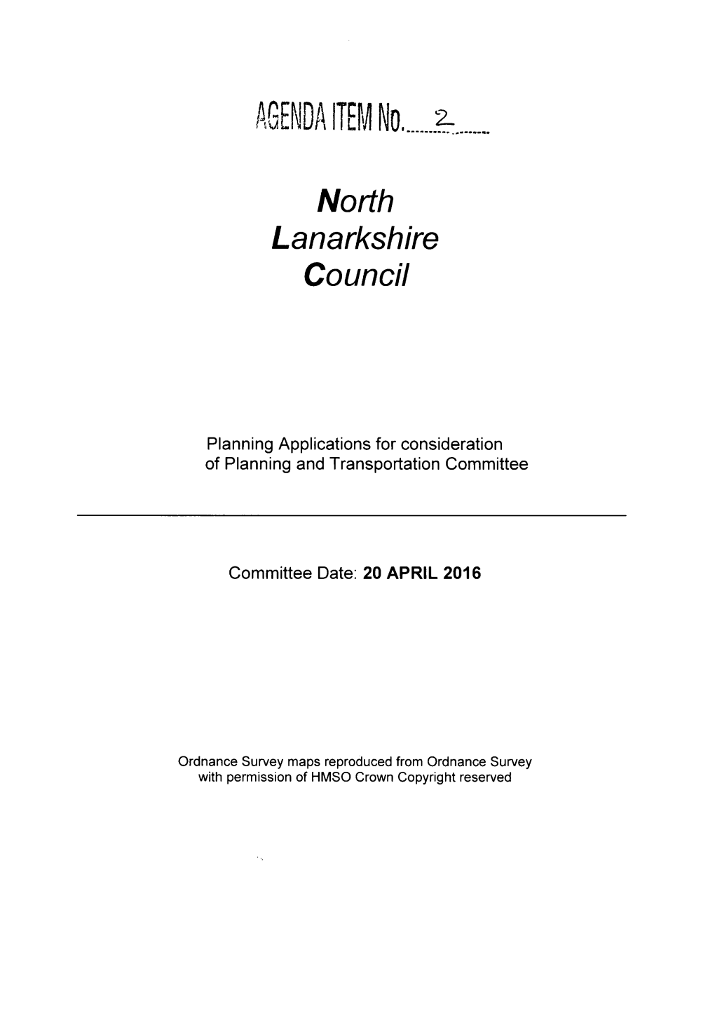 AGENDA ITEM No. . North Lanarkshire Council