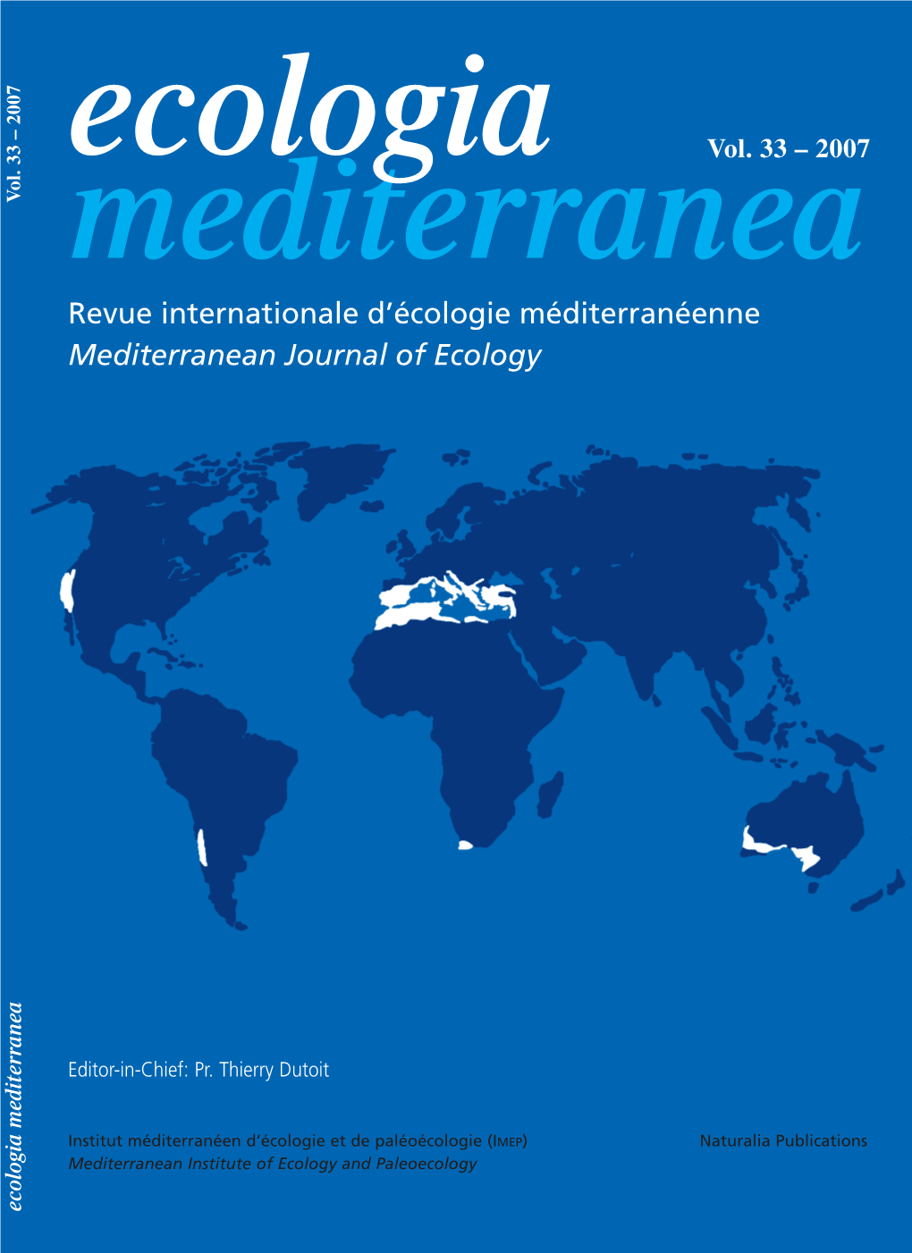 Revue Internationale D'écologie Méditerranéenne Mediterranean