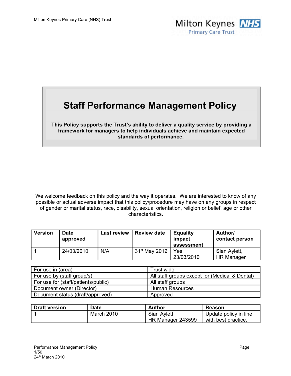 Performance Management Policy