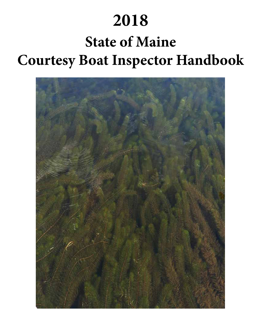 State of Maine Courtesy Boat Inspector Handbook