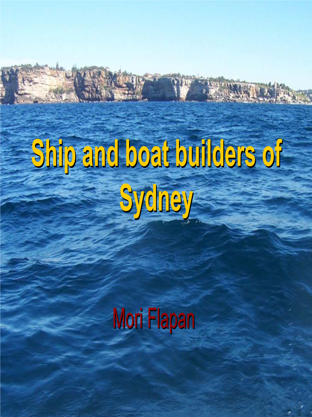 Ship and Boat Builders of Sydney